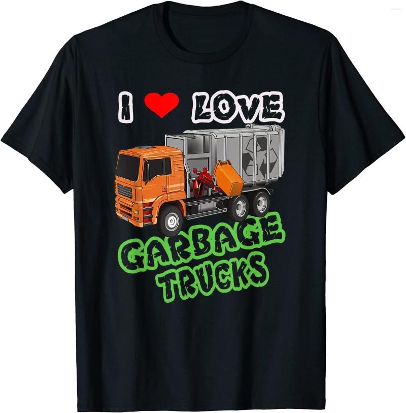 Men's T Shirts Garbage Day Truck Shirt & I Love T-Shirt, Olive green