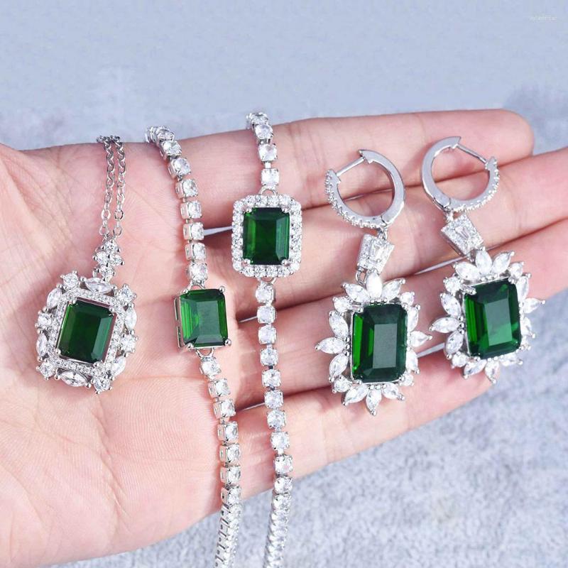 Necklace Earrings Set Luxury Green Cubic Zirconia For Women Wedding Iced Out Silver Color Tennis Bracelet Gifts KA067, Picture shown
Necklace Earrings Set Luxury Green Cubic Zirconia For Women Wedding Iced Out Silver Color Tennis Bracelet Gifts KA067, Picture shown