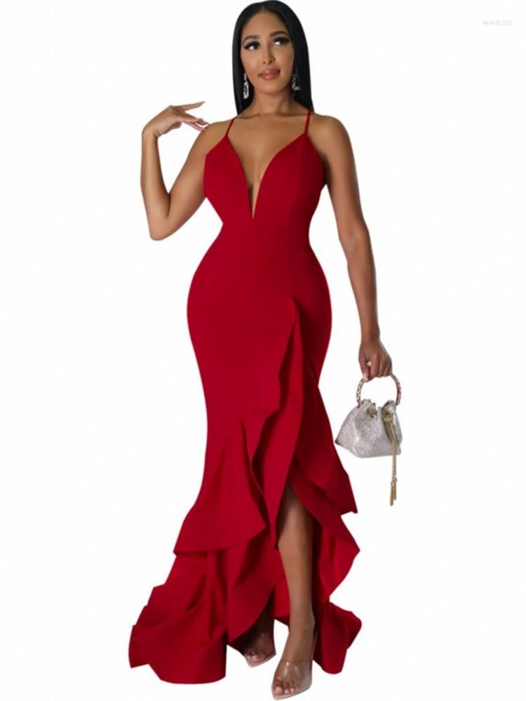 Ethnic Clothing Falbala Backless Party Suspender Evening Dress Sleeveless Sexy Wedding African Dresses For Women V Neck Ruffle Robes
Ethnic Clothing Falbala Backless Party Suspender Evening Dress Sleeveless Sexy Wedding African Dresses For Women V Neck Ruffle Robes