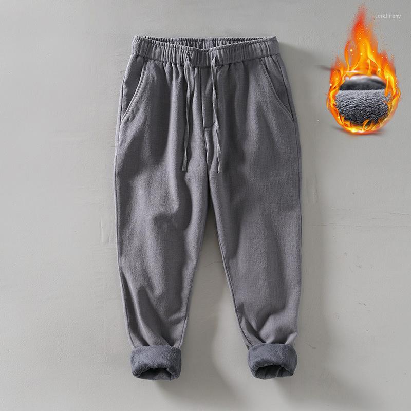 Men's Pants Vintage Cotton Linen Men Winter Gray Thick Fleece Multi-pocket Loose Warm Straight Long Retro Casual Trousers, Black
Men's Pants Vintage Cotton Linen Men Winter Gray Thick Fleece Multi-pocket Loose Warm Straight Long Retro Casual Trousers, Black