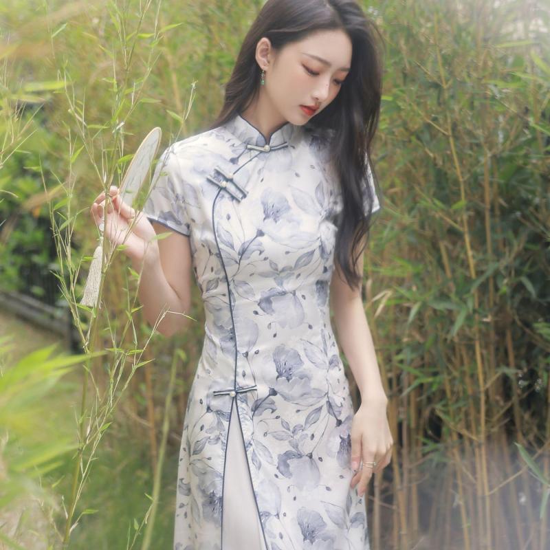 Ethnic Clothing Cheongsam Young Temperament Long Summer High End Dress Women Chinese Style Mom Daily Comfortable Elegant Fashion
Ethnic Clothing Cheongsam Young Temperament Long Summer High End Dress Women Chinese Style Mom Daily Comfortable Elegant Fashion
