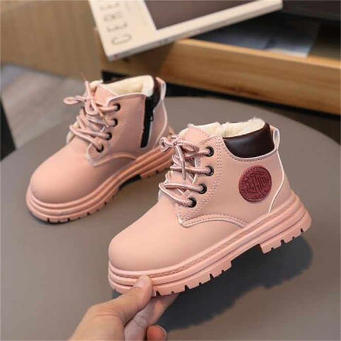 Children's Snow Boots New Winter Kids Shoes Boys Girls Wool Warm Martin Boot Side Zipper Toddler Baby Short Boots