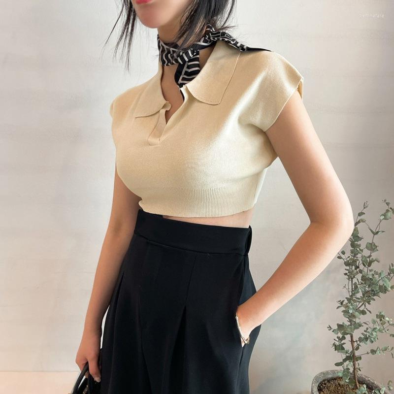 Women's T Shirts Navel Knitted Solid Tee Shirt Short Sleeve Ladies Turn-down Collar Slim Exposed Tshirts Cotton Women Summer Crop
Women's T Shirts Navel Knitted Solid Tee Shirt Short Sleeve Ladies Turn-down Collar Slim Exposed Tshirts Cotton Women Summer Crop