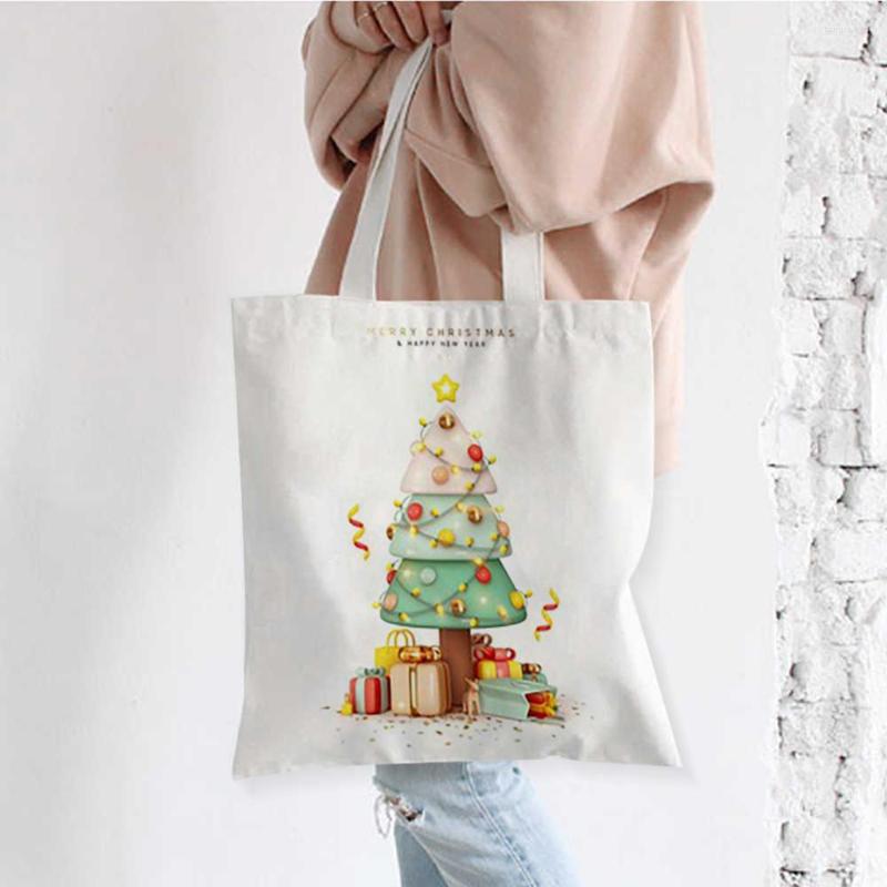 Shopping Bags Christmas Patterns Women's Handbag Canvas Reusable Bag Shoulder Foldable Large Capacity Candy
Shopping Bags Christmas Patterns Women's Handbag Canvas Reusable Bag Shoulder Foldable Large Capacity Candy