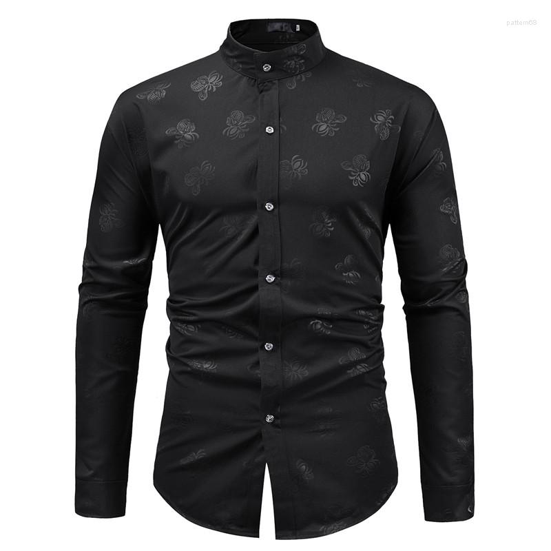 Men's Casual Shirts Fashion Printed Long Sleeve Shirt Men Hipster Black Mandarin Collar Button Up Mens Work Business Dress Male, Navy
Men's Casual Shirts Fashion Printed Long Sleeve Shirt Men Hipster Black Mandarin Collar Button Up Mens Work Business Dress Male, Navy