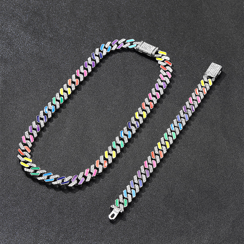 Men Women Hip-hop Tennis Necklace Bracelet Jewelry Sets Full Diamond Cuban Chain Necklaces Bracelets Accessories Gift In Bulk, Silver 8inch bracelet+18inch necklace
Men Women Hip-hop Tennis Necklace Bracelet Jewelry Sets Full Diamond Cuban Chain Necklaces Bracelets Accessories Gift In Bulk, Silver 8inch bracelet+18inch necklace