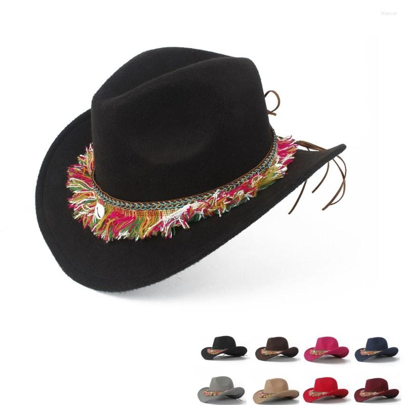 Berets 2023 Fashion Women Wool Western Cowboy Hat LadyOutblack Tassel Sombrero Hombre Jazz Cap Size 56-58, Black
Berets 2023 Fashion Women Wool Western Cowboy Hat LadyOutblack Tassel Sombrero Hombre Jazz Cap Size 56-58, Black
