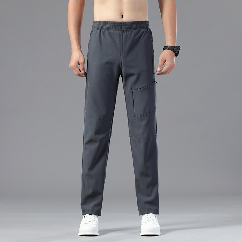 Men Jogger Long Pants Sport Yoga Outfit Fleece Gym Pockets Sweatpants Jogging Pants Mens Casual Elastic Waist Fitness 3 Colors 3XLSize 29378