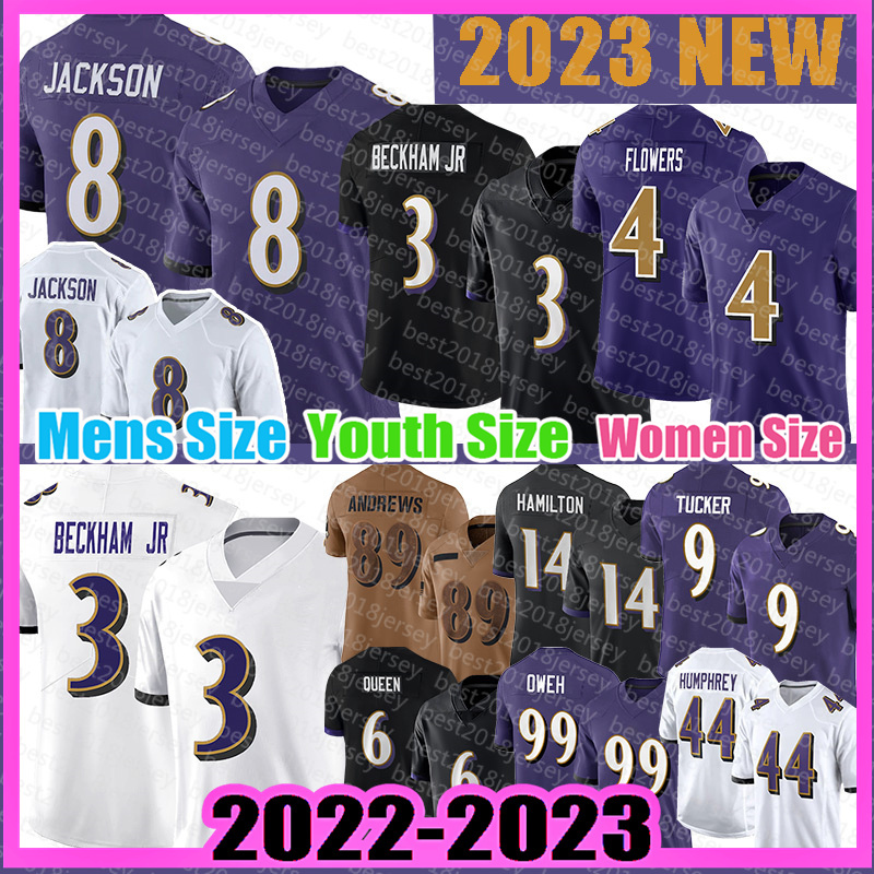 Man Mark Andrews Football Jersey Lamar Jackson Odell Beckham Jr. Zay Flowers Kyle Hamilton Justin Tucker Patrick Queen Odafe Oweh Baltimores Raven Ray Lewis A02