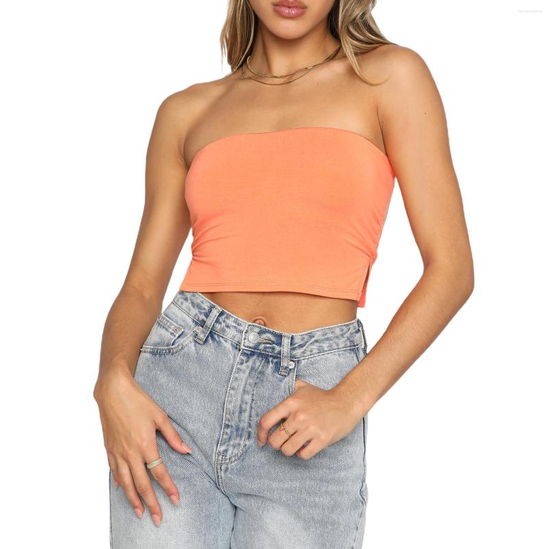 Women' Tanks Summer Bandeau Crop Tops Women Casual Solid Color Sleeveless Backless Off-shoulder Side Split Vest Club Streetwear, Orange
Women' Tanks Summer Bandeau Crop Tops Women Casual Solid Color Sleeveless Backless Off-shoulder Side Split Vest Club Streetwear, Orange