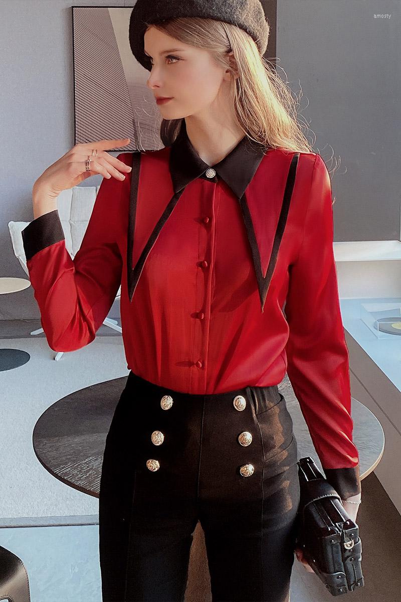 Women' Blouses Dabuwawa Spring Autumn Elegant Women Solid Blouse Long Sleeves Shirts Fashion Female Ladies 2023 DM1AST007, Red
Women' Blouses Dabuwawa Spring Autumn Elegant Women Solid Blouse Long Sleeves Shirts Fashion Female Ladies 2023 DM1AST007, Red