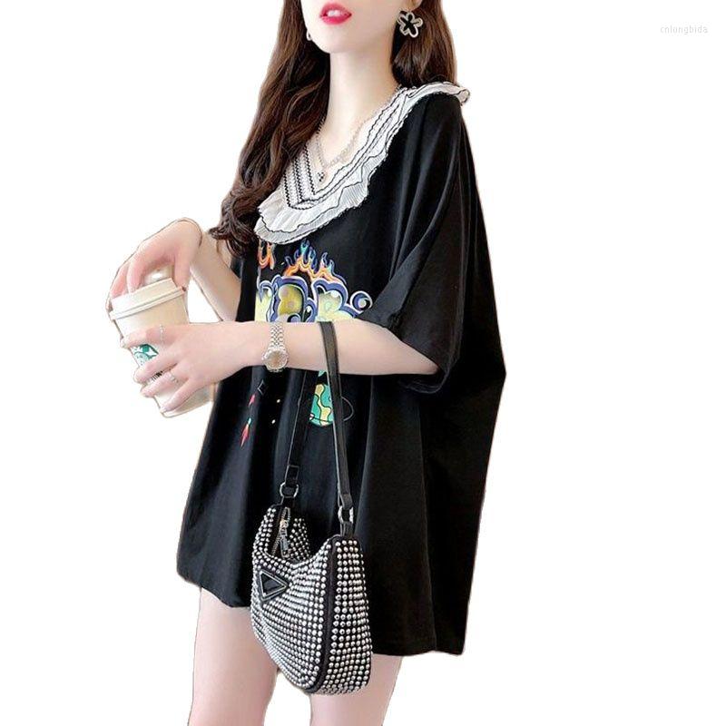 Women's T Shirts Lace Stitching T-shirt Women's Short-sleeved Summer Dress Loose Korean Version Of The Long Casual Half-sleeved Top, White
Women's T Shirts Lace Stitching T-shirt Women's Short-sleeved Summer Dress Loose Korean Version Of The Long Casual Half-sleeved Top, White