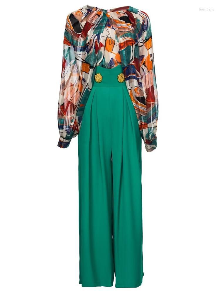 Women' Two Piece Pants Designer Spring Summer Chiffon Round Neck Top Printed Casual Green Elegant Fashion High Quality Women' Set, Multi
Women' Two Piece Pants Designer Spring Summer Chiffon Round Neck Top Printed Casual Green Elegant Fashion High Quality Women' Set, Multi