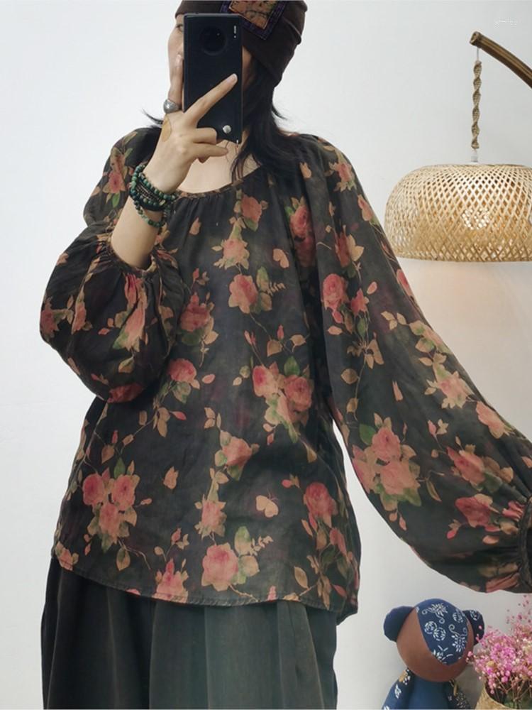 Women's Blouses Original Ethnic Women Shirt Flax Pullovers 2023 Spring Casual Tops Ladies O-Neck Long-sleeved Printed Loose Blouse Chemise, Figure 2
Women's Blouses Original Ethnic Women Shirt Flax Pullovers 2023 Spring Casual Tops Ladies O-Neck Long-sleeved Printed Loose Blouse Chemise, Figure 2
