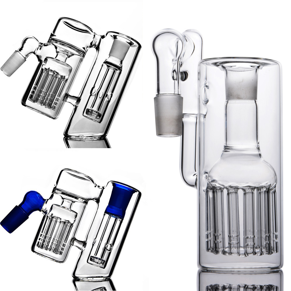 Glass Single Fritted Ash catcher with 12 diffused arms perc 18 mm joints right angle for glass bongs