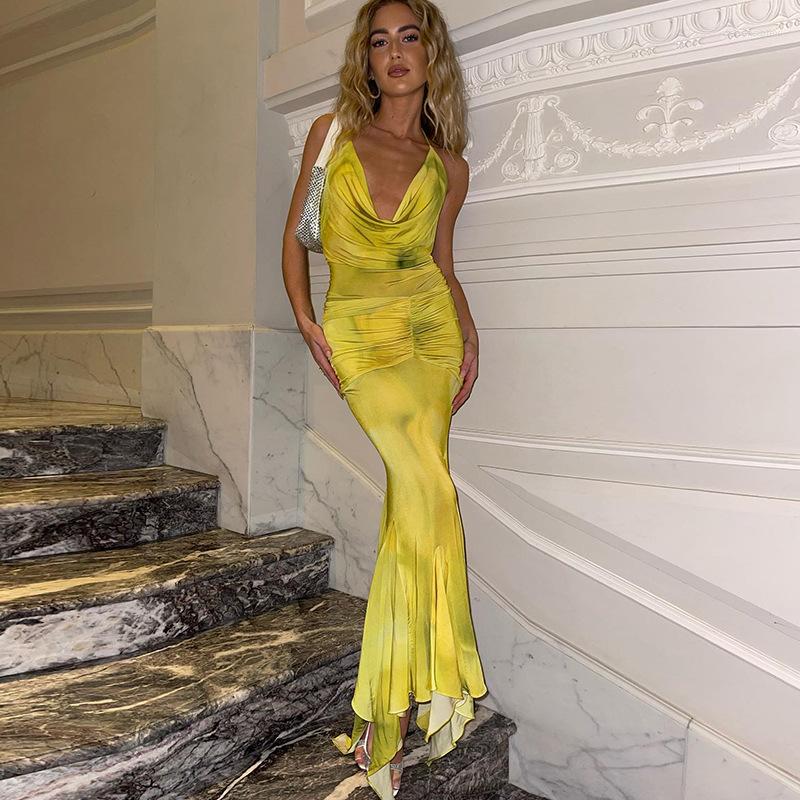 Casual Dresses Bandage Halter Tie Dye Print Birthday Evening Dress For Women Summer Backless Sleeveless V Neck Bodycon Club Party Long
Casual Dresses Bandage Halter Tie Dye Print Birthday Evening Dress For Women Summer Backless Sleeveless V Neck Bodycon Club Party Long