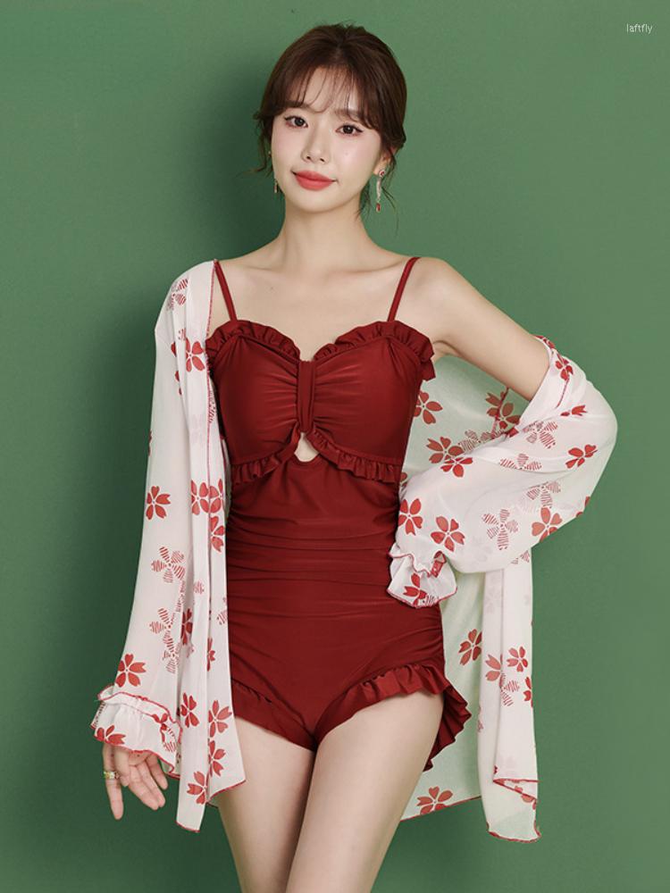 Women's Swimwear Ladies One-piece Sunscreen Blouse Long Sleeve Swimsuit Korean Female Conservative Two-piece Wholesale Women, Red
Women's Swimwear Ladies One-piece Sunscreen Blouse Long Sleeve Swimsuit Korean Female Conservative Two-piece Wholesale Women, Red