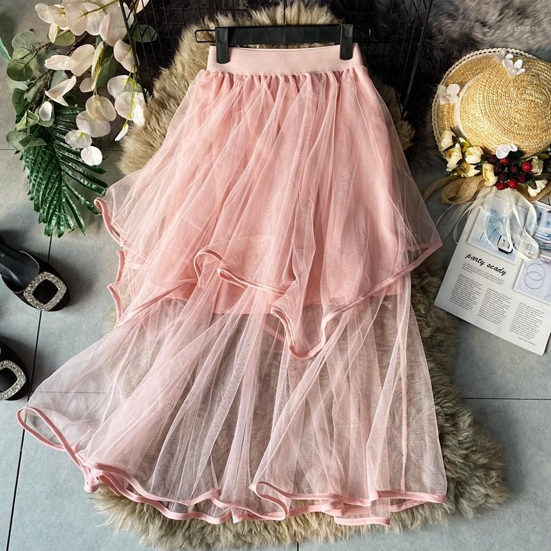 Skirts 2023 Arrivals Temperament Fairy Summer Korean Chic Irregular Mesh High Waist A-line Sweet Gril Verano, Beige
Skirts 2023 Arrivals Temperament Fairy Summer Korean Chic Irregular Mesh High Waist A-line Sweet Gril Verano, Beige