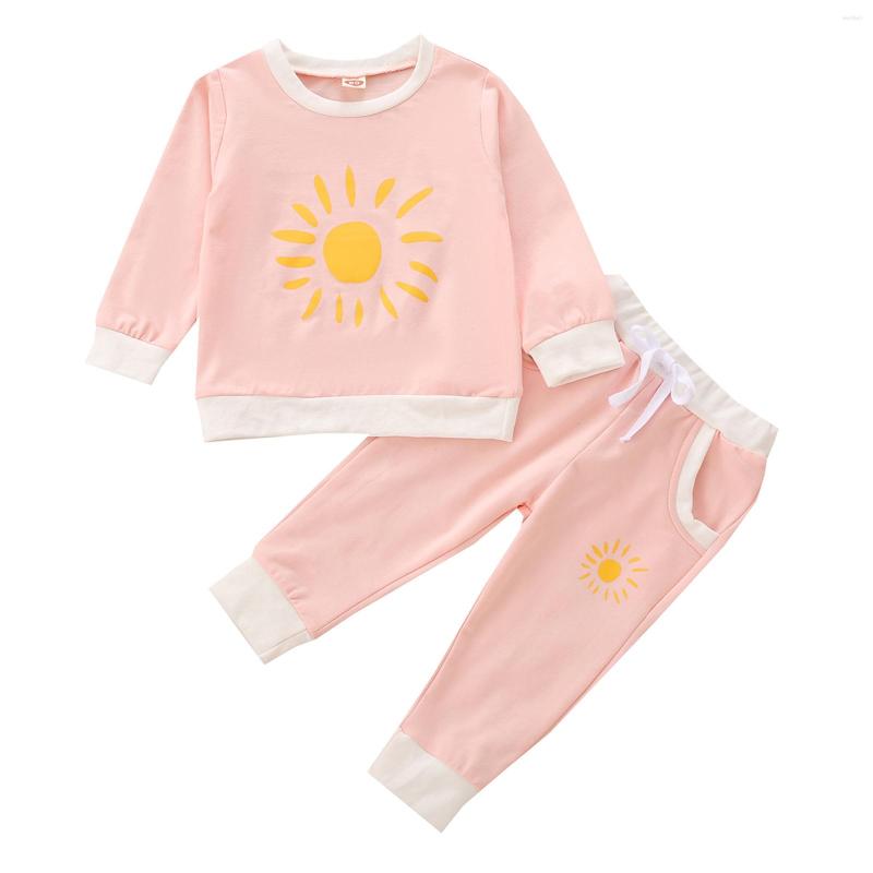 Clothing Sets Kids Spring Tracksuit Sun/Rainbow Print Round-Neck Long Sleeves T-Shirt Tied Waist Pants For Little Girls 1-5 Years, Black
Clothing Sets Kids Spring Tracksuit Sun/Rainbow Print Round-Neck Long Sleeves T-Shirt Tied Waist Pants For Little Girls 1-5 Years, Black