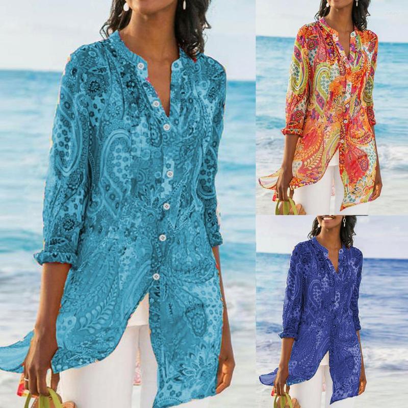 Women's Blouses Elegant Vintage Paisley Printed Shirts Women's Boho Loose Long Autumn Casual Sleeve Chiffon Beach Tops Tunic, Blue
Women's Blouses Elegant Vintage Paisley Printed Shirts Women's Boho Loose Long Autumn Casual Sleeve Chiffon Beach Tops Tunic, Blue