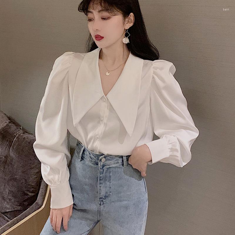 Women's Blouses Fashion Solid Fall Vintage Shirts Women Turn-down Collar Elegant Puff Sleeve Office Lady Single Breasted Autumn Tops, Gray
Women's Blouses Fashion Solid Fall Vintage Shirts Women Turn-down Collar Elegant Puff Sleeve Office Lady Single Breasted Autumn Tops, Gray
