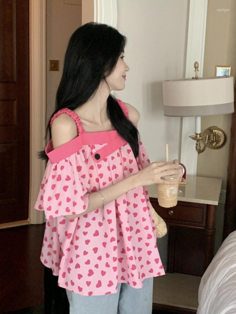 Women' Blouses Korejepo Love Print Stitching Top Off The Shoulder Gentle Shirt 2023 Casual Versatile Women Bubble Short Sleeve French Tops, Pink
Women' Blouses Korejepo Love Print Stitching Top Off The Shoulder Gentle Shirt 2023 Casual Versatile Women Bubble Short Sleeve French Tops, Pink