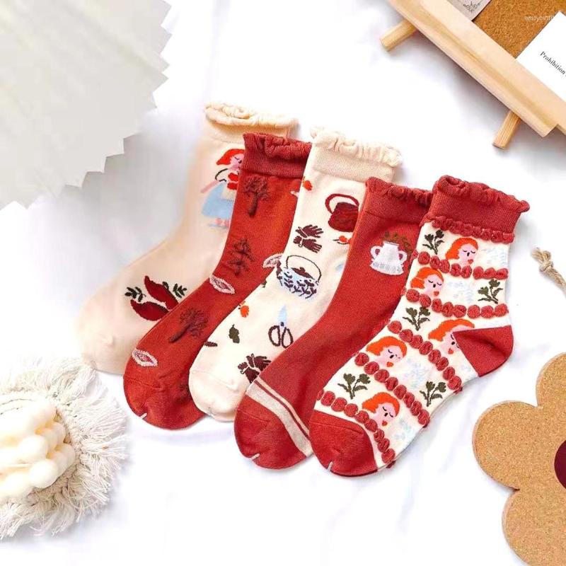 Women Socks Autumn Warm For Lady Ruffle Frilly Japanese Korean Style Painting Girl Fashion Student Cotton Sox Middle Tube, 04
Women Socks Autumn Warm For Lady Ruffle Frilly Japanese Korean Style Painting Girl Fashion Student Cotton Sox Middle Tube, 04