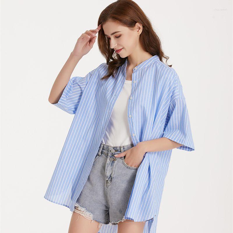 Women's Blouses 2023 Spring Autumn Tops Women Stripe Shirts Loose Oversize Casual Cotton Female Top Short Sleeve X-long Work Blusas, Gray
Women's Blouses 2023 Spring Autumn Tops Women Stripe Shirts Loose Oversize Casual Cotton Female Top Short Sleeve X-long Work Blusas, Gray