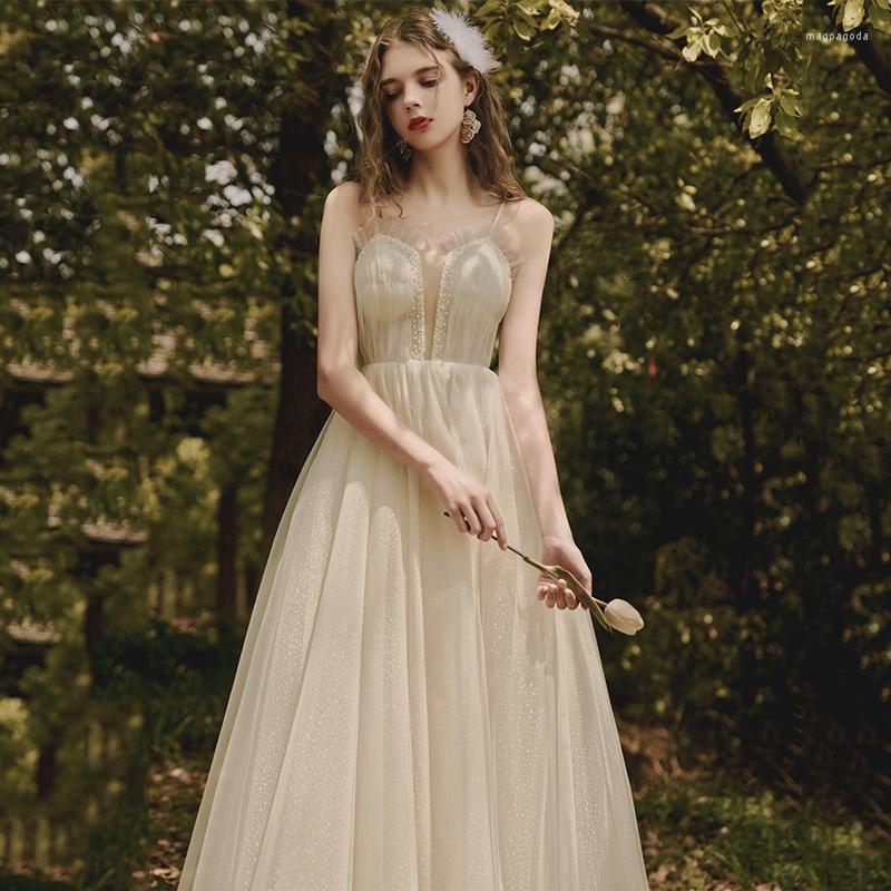 Ethnic Clothing Formal Party Women Champagne Tulle Evening Dress Spaghetti Strap Long A Line Prom Gown
Ethnic Clothing Formal Party Women Champagne Tulle Evening Dress Spaghetti Strap Long A Line Prom Gown