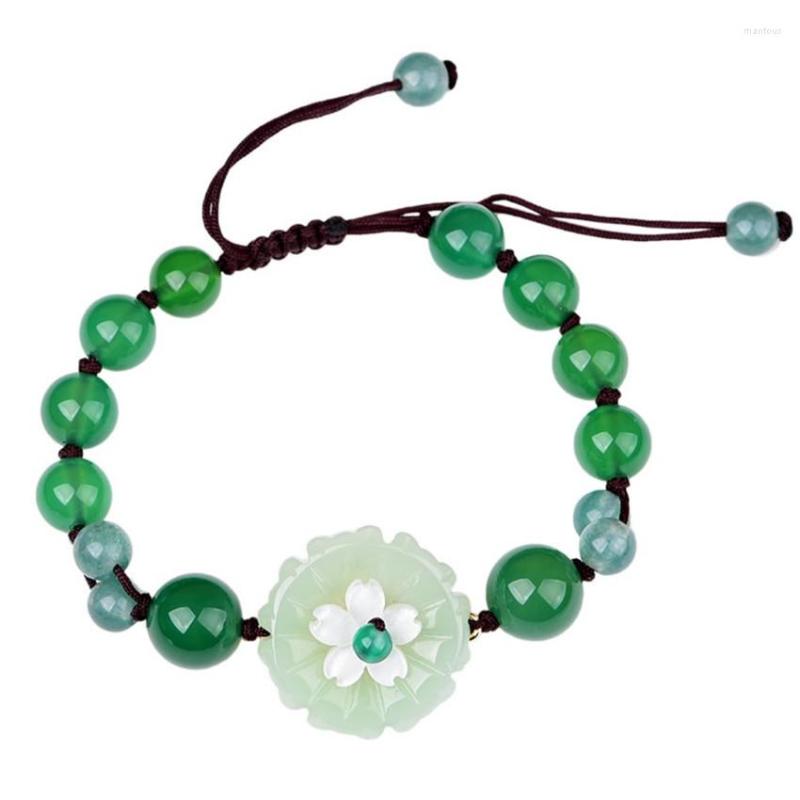 Strand FYJS Unique Handmade Weave Green Agates Beads Elastic Bracelet For Women Flower Jewelry
Strand FYJS Unique Handmade Weave Green Agates Beads Elastic Bracelet For Women Flower Jewelry