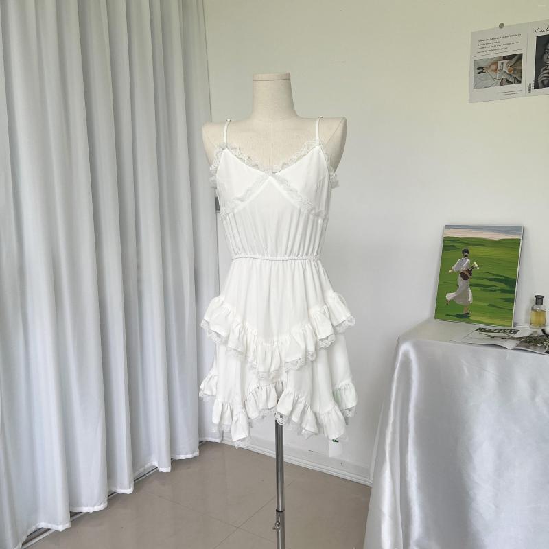 Casual Dresses Ruffled Lace Paneled Slip Dress Women' Summer French Gentle White Nipped-in Waist Irregular Vestidos, Black
Casual Dresses Ruffled Lace Paneled Slip Dress Women' Summer French Gentle White Nipped-in Waist Irregular Vestidos, Black