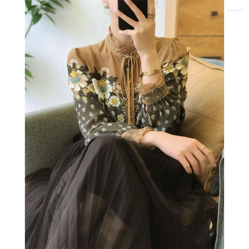 Women's Blouses Silk Shirt For Women Summer 2023 In Floral Printed Casual Satin Fashionable Loose Long Sleeve Ruffle Top O-neck, Image color
Women's Blouses Silk Shirt For Women Summer 2023 In Floral Printed Casual Satin Fashionable Loose Long Sleeve Ruffle Top O-neck, Image color