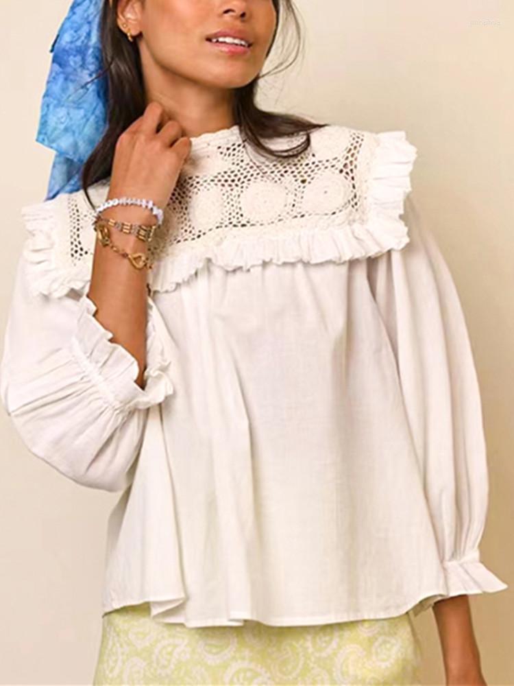 Women' Blouses Women Fashion Retro Blouse 2023 Early Autumn Lady O-Neck Flowers Lace Stitching Hollow Out Puff Sleeve Elegant Shirt And Top
Women' Blouses Women Fashion Retro Blouse 2023 Early Autumn Lady O-Neck Flowers Lace Stitching Hollow Out Puff Sleeve Elegant Shirt And Top
