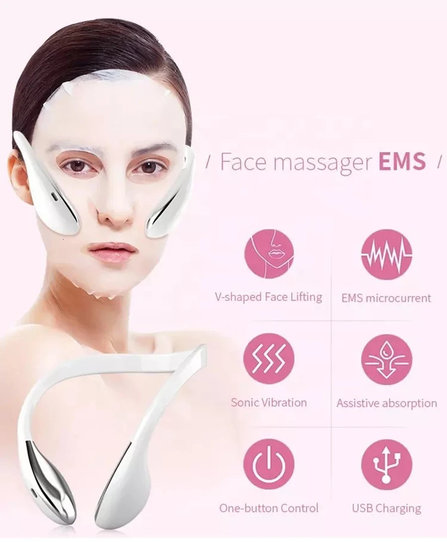 Face Care Devices EMS Vibration Lifting Massager Smart Electric V-Face Shaping Massager Microcurrent Face Lift Machine Beauty Health Tools 231113