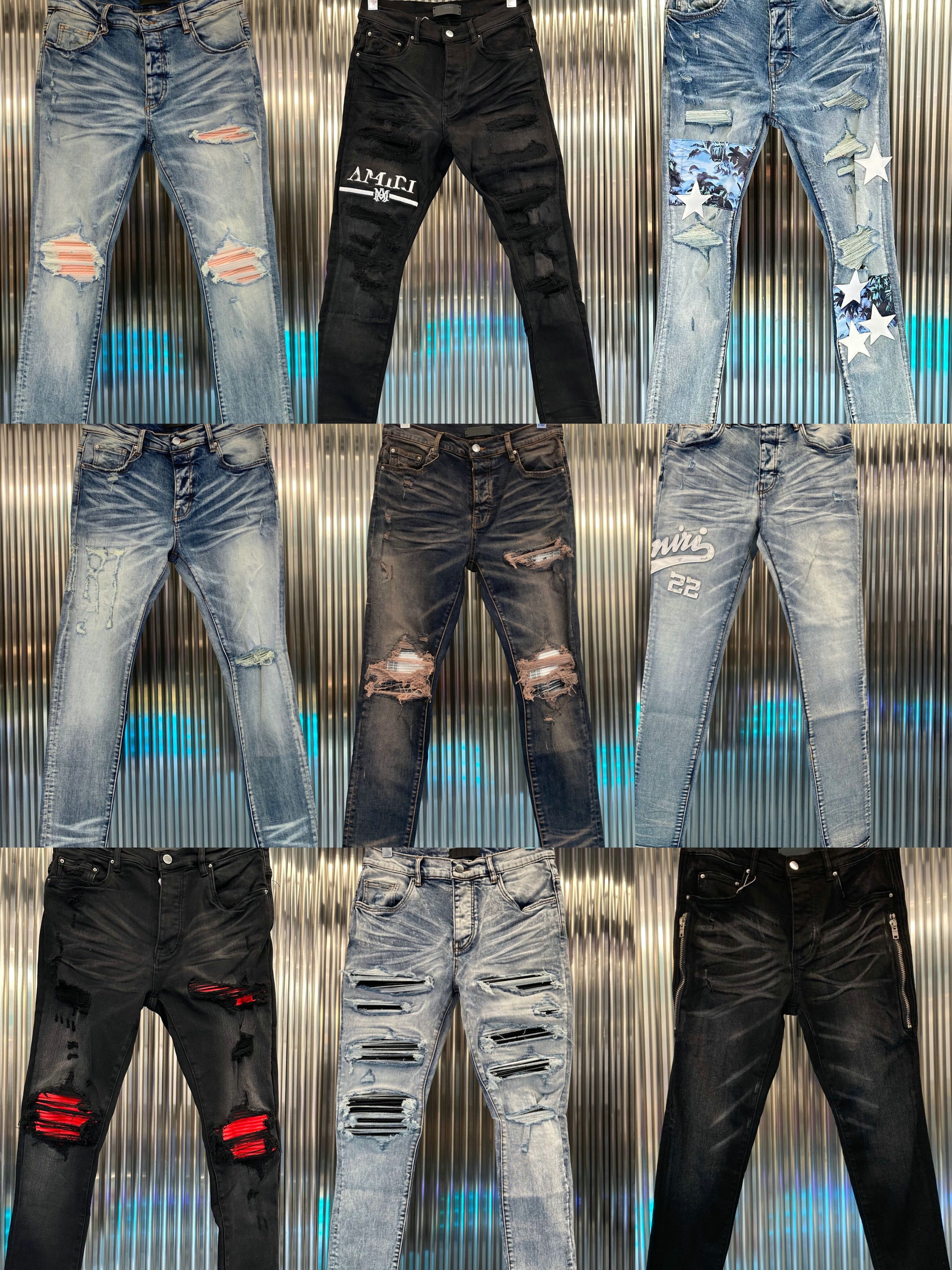 Mens Jeans Slim jeans Distressed Denim White Designer leather pants With Holes Letters Torn Tattered Knee Ripped for Man Skinny Straight Leg Size30-38 Long 2023, Black
Mens Jeans Slim jeans Distressed Denim White Designer leather pants With Holes Letters Torn Tattered Knee Ripped for Man Skinny Straight Leg Size30-38 Long 2023, Black