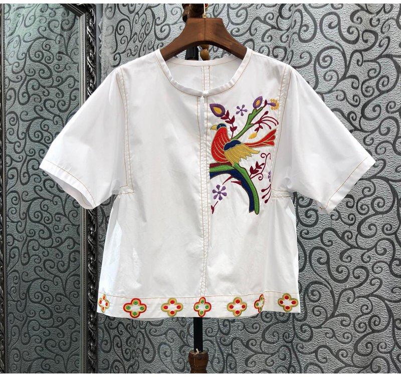 Women' Blouses Cotton Tops 2023 Summer Fashion Women Colorful Birds Embroidery Short Sleeve Casual White Blouse Ladies Vintage, Picture shown
Women' Blouses Cotton Tops 2023 Summer Fashion Women Colorful Birds Embroidery Short Sleeve Casual White Blouse Ladies Vintage, Picture shown