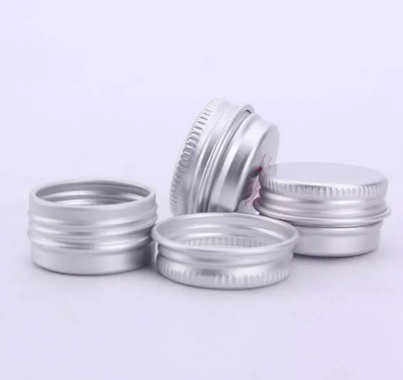 5ml 5g Aluminum Tin Jars Cosmetic Sample Metal Tins Empty Container Bulk Round Pot Screw Cap Lid Small Ounce for Candle Lip Balm