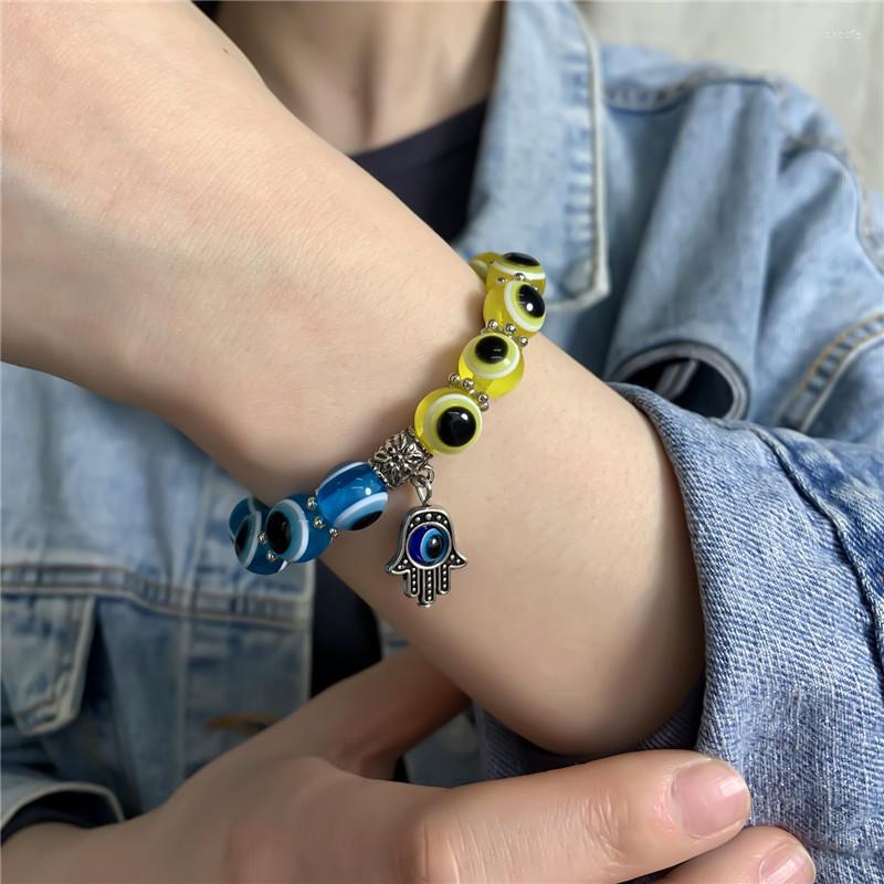Charm Bracelets Arrival Colorful Eyes Resin Beaded Bracelet Fatima Palm Eye Charms For Women Girls Jewelry Gifts
Charm Bracelets Arrival Colorful Eyes Resin Beaded Bracelet Fatima Palm Eye Charms For Women Girls Jewelry Gifts