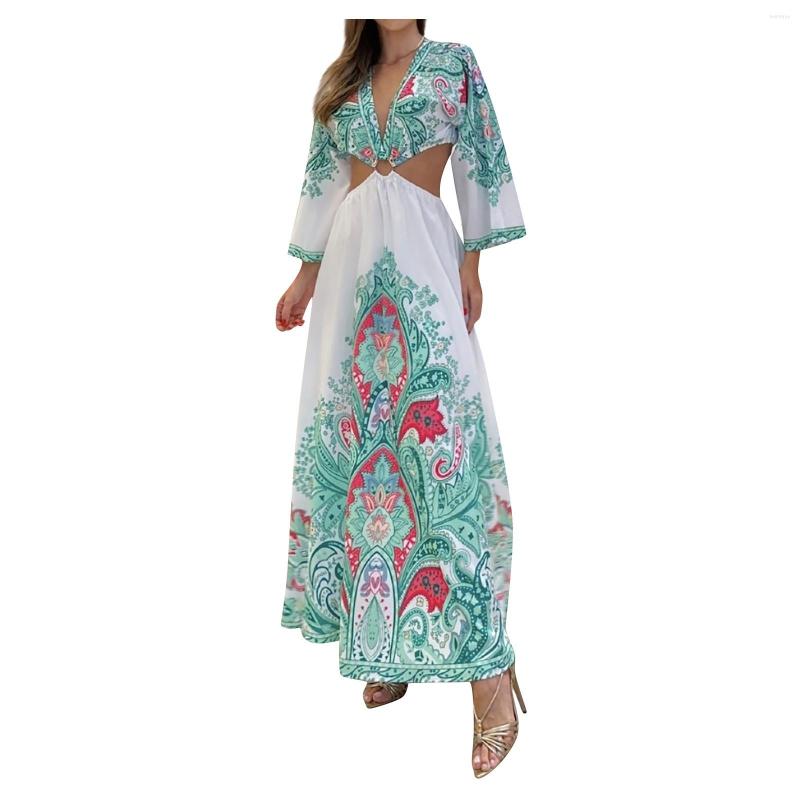 Casual Dresses Flower Print Strapless Long Dress For Women V-Neck Sexy Elegant Temperament All-Match Beach Holiday Party Vestidos, Green
Casual Dresses Flower Print Strapless Long Dress For Women V-Neck Sexy Elegant Temperament All-Match Beach Holiday Party Vestidos, Green