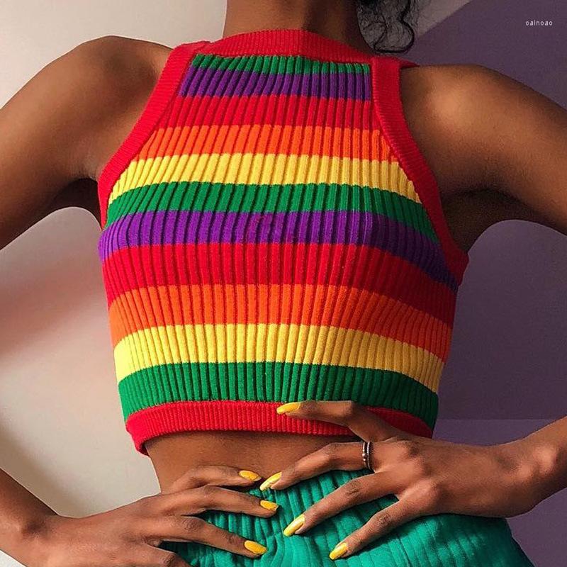 Women' Tanks Multicolor Striped Knitted Cropped Tops Women Summer Sexy Y2K Fashion Sleeveless Corset Tank Party Streetwear Vests 2023
Women' Tanks Multicolor Striped Knitted Cropped Tops Women Summer Sexy Y2K Fashion Sleeveless Corset Tank Party Streetwear Vests 2023
