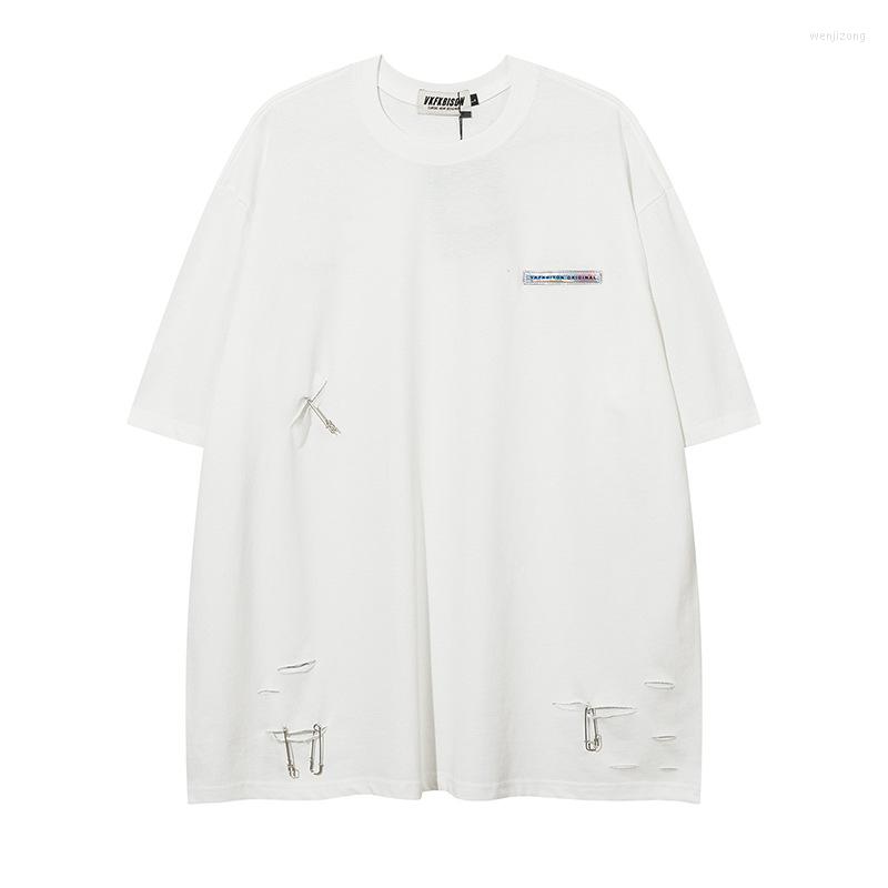Men's T Shirts Fashion Streetwear Hole Y2K Pin Shirt Oversize Men Hiphop Summer Women Casual Loose Cotton Round Neck Short Sleeve Tos, White
Men's T Shirts Fashion Streetwear Hole Y2K Pin Shirt Oversize Men Hiphop Summer Women Casual Loose Cotton Round Neck Short Sleeve Tos, White