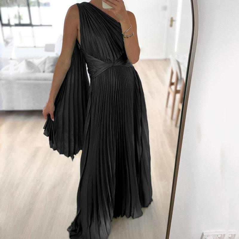 Casual Dresses Women Sexy Skew Collar Twist Waist Long Dress Summer Elegant One Shoulder Solid Party Fashion Sleeveless Pleat Maxi, 01 green
Casual Dresses Women Sexy Skew Collar Twist Waist Long Dress Summer Elegant One Shoulder Solid Party Fashion Sleeveless Pleat Maxi, 01 green