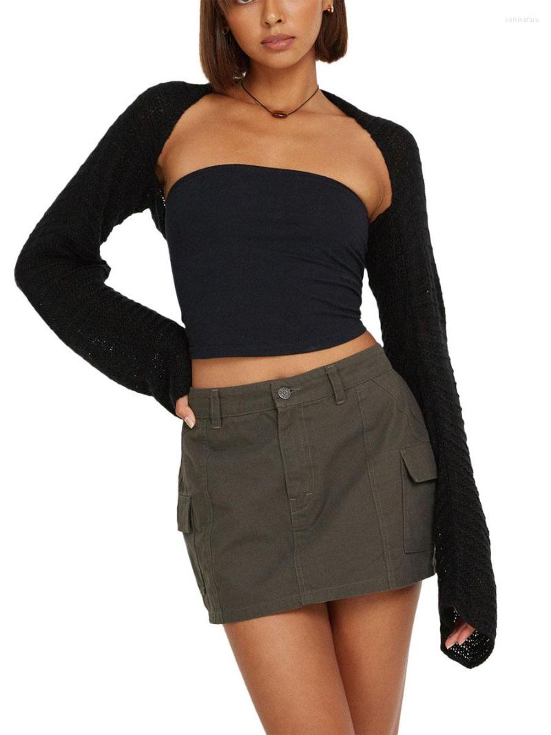 Women's T Shirts Women Fashion Wild Shrugs Crop Sweater Solid Color Long Sleeve Knitted Cardigan Spring Autumn Casual Cover-Ups Tops, Black
Women's T Shirts Women Fashion Wild Shrugs Crop Sweater Solid Color Long Sleeve Knitted Cardigan Spring Autumn Casual Cover-Ups Tops, Black
