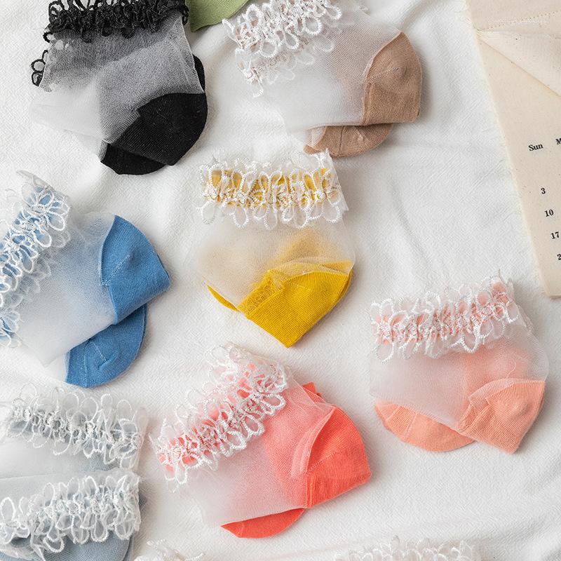 Women Socks 1 Pair Lace Edge Crystal Silk Transparent Ultra Thin Women's Shallow Mouth Breathable Fairy Ankle In Summer
Women Socks 1 Pair Lace Edge Crystal Silk Transparent Ultra Thin Women's Shallow Mouth Breathable Fairy Ankle In Summer
