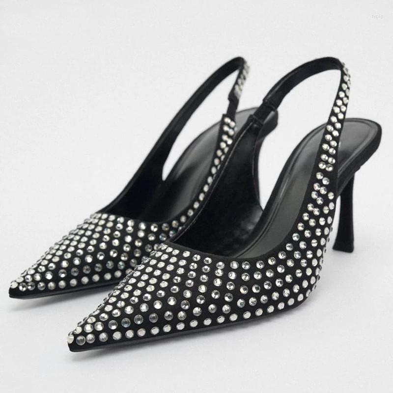 Sandals TRAF Women Black High Heels Sexy Slingback Crystal Pump Shoes Woman Luxury Bling Ladies Pointed Toe Party Pumps
Sandals TRAF Women Black High Heels Sexy Slingback Crystal Pump Shoes Woman Luxury Bling Ladies Pointed Toe Party Pumps