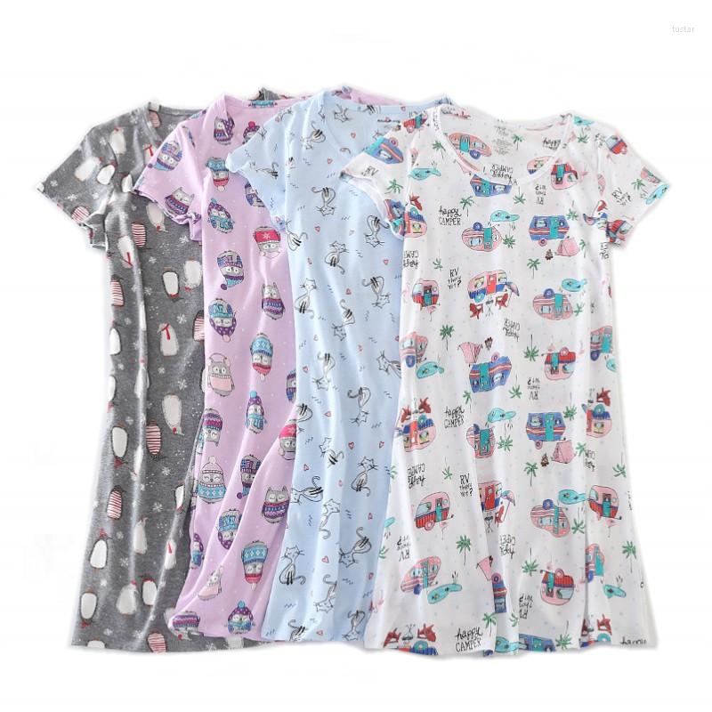 Women' Sleepwear 2023 Summer Women Casual Cartoon Sleep Dress Cotton Nightgown Plus Size Nightdress Female Short Sleeve Round Collar Home
Women' Sleepwear 2023 Summer Women Casual Cartoon Sleep Dress Cotton Nightgown Plus Size Nightdress Female Short Sleeve Round Collar Home