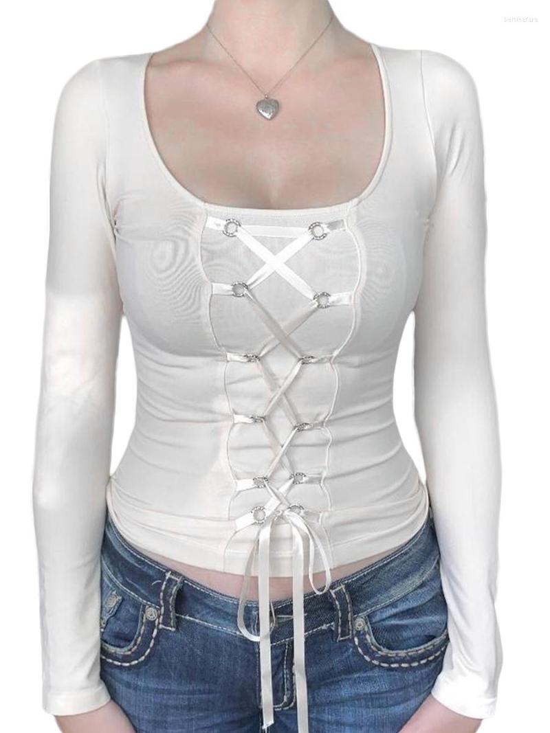 Women' T Shirts Women Slim Fit Shirt Long Sleeve Square Neck Tops Trendy Bandage Crop Streetwear, Bandage-white
Women' T Shirts Women Slim Fit Shirt Long Sleeve Square Neck Tops Trendy Bandage Crop Streetwear, Bandage-white