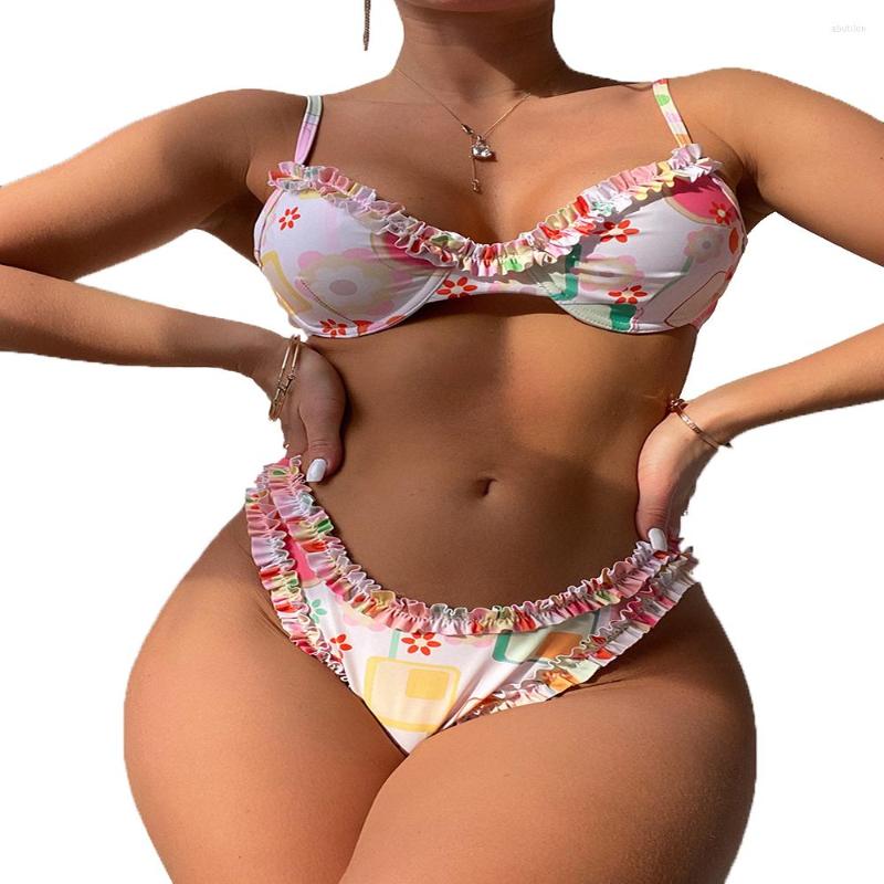 Women' Swimwear FS Sexy Women Floral Print Pleated Bikini Set Deep V Bathing Suit Triangle Swimsuit Two Pieces 2023 For Lady Summer, Multicolor
Women' Swimwear FS Sexy Women Floral Print Pleated Bikini Set Deep V Bathing Suit Triangle Swimsuit Two Pieces 2023 For Lady Summer, Multicolor
