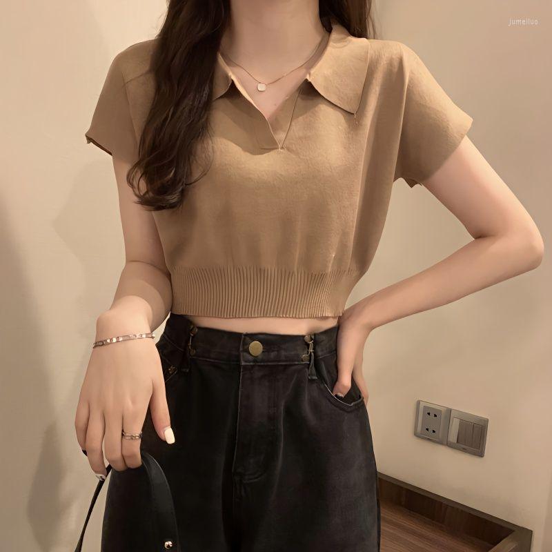 Women' Polos Polo Neck Short Sleeve Knitted Ice Silk Top Women' Summer Thin 2023 Early Spring Inner T-shirt, Khaki
Women' Polos Polo Neck Short Sleeve Knitted Ice Silk Top Women' Summer Thin 2023 Early Spring Inner T-shirt, Khaki