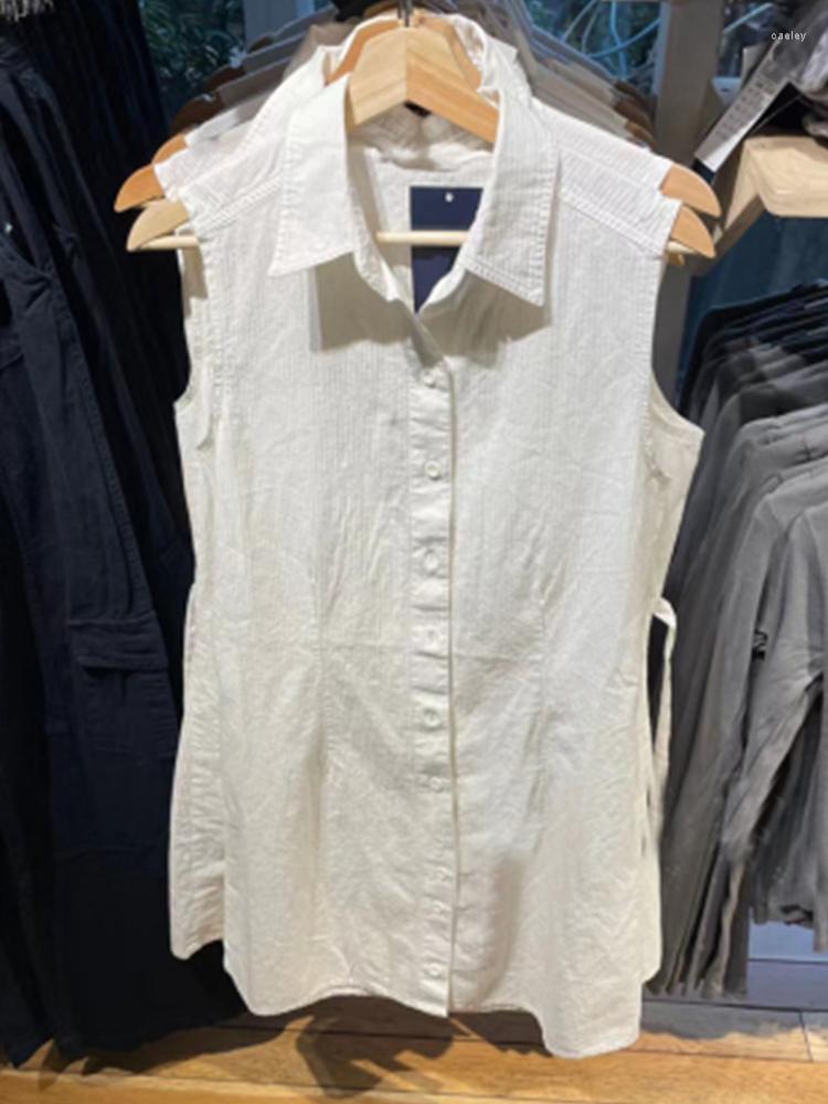 Casual Dresses Women Fashion White Single-breasted Mini Dress 2023 Summer Vintage Polo Neck Mid Waist Sleeveless Female Bottoms Mujer
Casual Dresses Women Fashion White Single-breasted Mini Dress 2023 Summer Vintage Polo Neck Mid Waist Sleeveless Female Bottoms Mujer